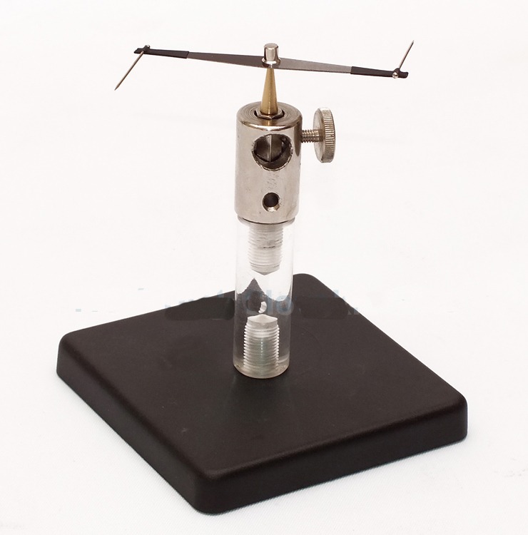 Elektrostatické Seegnerovo koleso a kompas, na izolačnom stojane