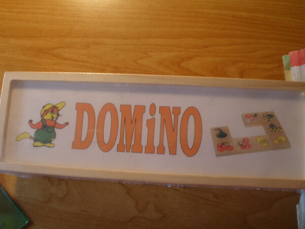 Drevené domino Ovocie – obrázkové domino, zasúvacie kazety