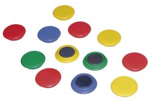 Magnetky farebné = 12 ks, priemer 30 mm